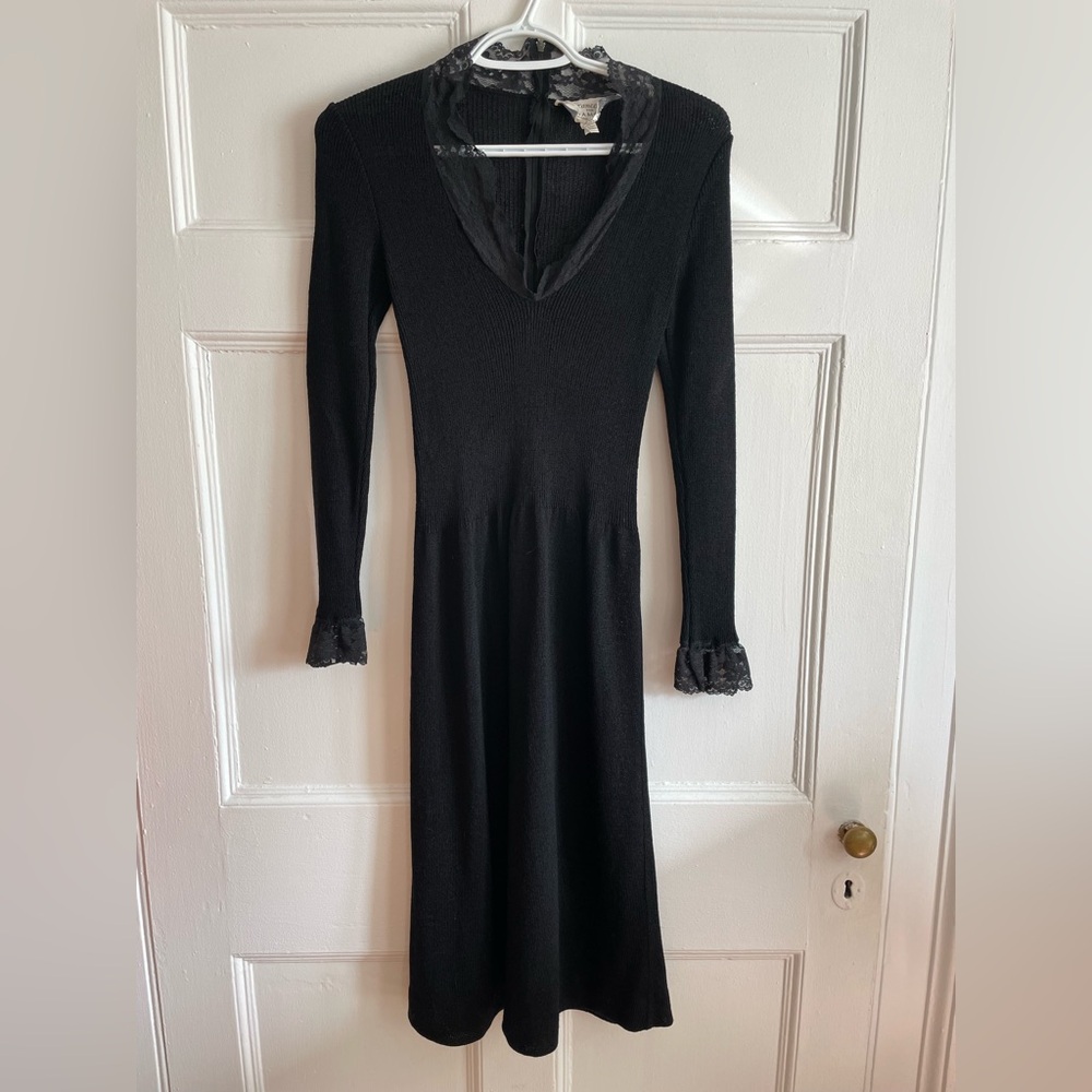 Francesca for Damon | Vintage Black Evening Gown with Lace Accents